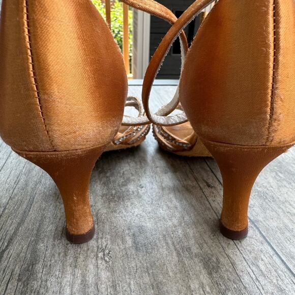Anna Kern Professional Latin Dance Shoes - Nude Satin Size 6 US/ UK 3.5 - Picture 7 of 15